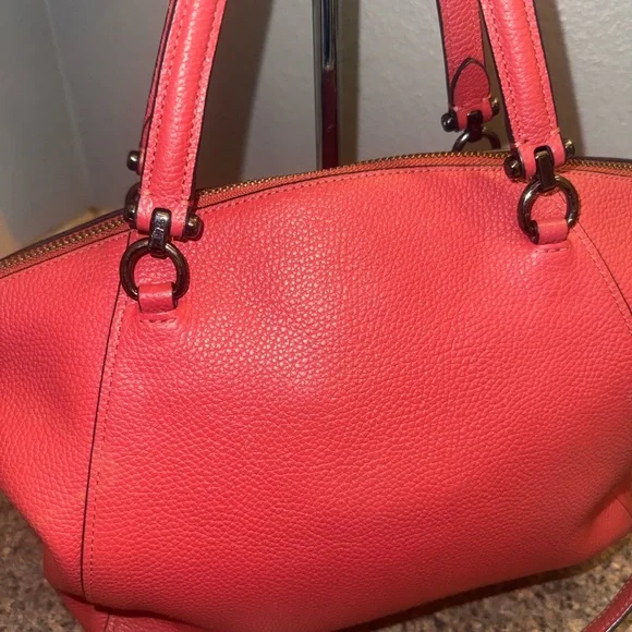 Coach rare pink Leather shoulder bag with Crossbody strap EUC - Picture 2 of 7